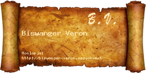 Biswanger Veron névjegykártya